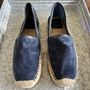 Tory Burch Navy Slip-On Espadrille Flats